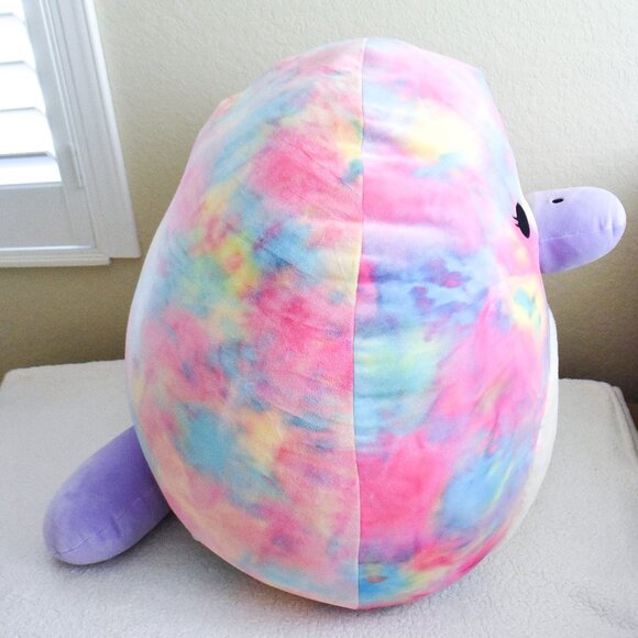 *Squishmallows* HUGE! 2021 - 24" - Rainbow Tie-Dye Platypus "Brindall" - Picture 5 of 11